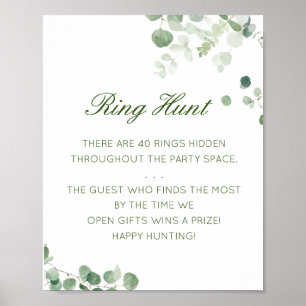 Bearbeitbares Ring Hunt Brautparty-Spielposter Poster