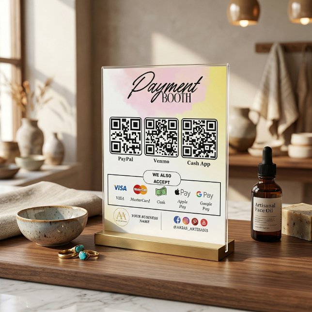 Bearbeitbares Scan-to-Pay-Schild - QR-Code-Vorlage Flyer (Editable QR Code Payment Flyers - Customizable CashApp Venmo Sign)