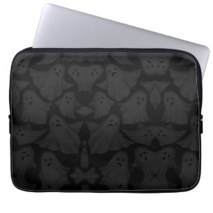 Bearbeitbares Schwarz Orange Kürbis Halloween  Laptopschutzhülle