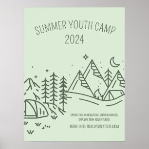 Bearbeitbares Sommerferienlager, Jugend-Sommercamp Poster