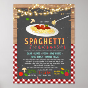 Bearbeitbares Spaghetti-Spendenaktion-Flugblatt Poster