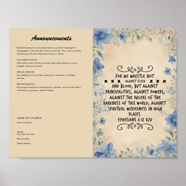 Bearbeiten, Church Bulletin herunterladen Poster (Vorne)