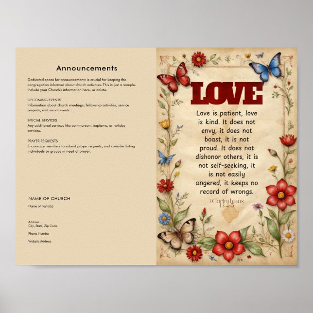 Bearbeiten, Church Bulletin herunterladen Poster (Vorne)