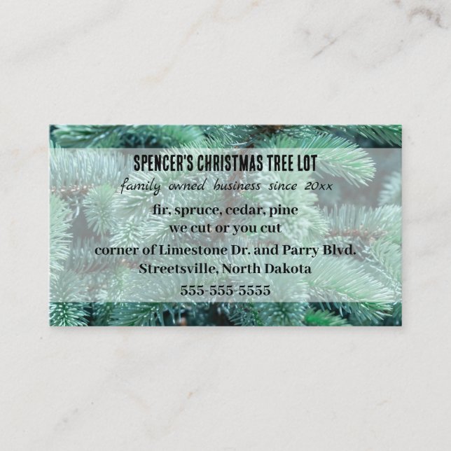 Bearbeiten der Weihnachtsbaum Lot Business Card Visitenkarte (Vorderseite)