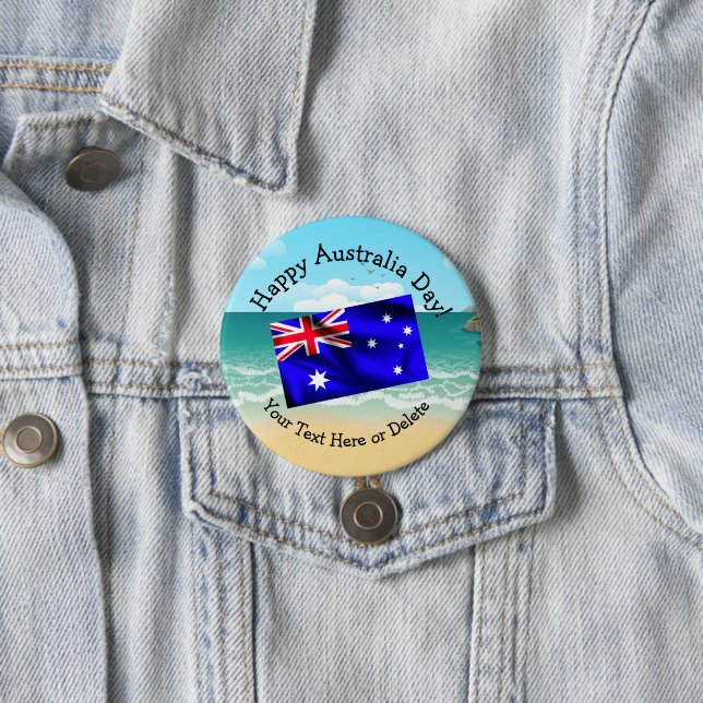 Bearbeiten des Textes Matching Australia Day Flag  Button (Beispiel)
