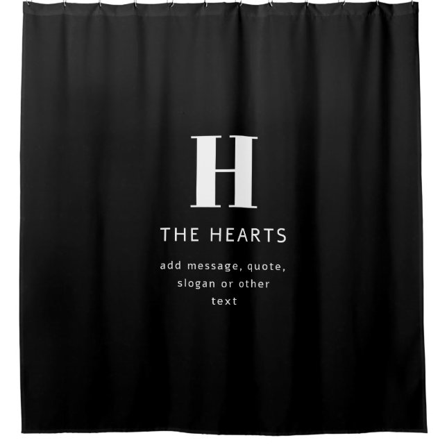 Bearbeiten moderner Name und Meldung für Monogramm Duschvorhang (Vorderseite)