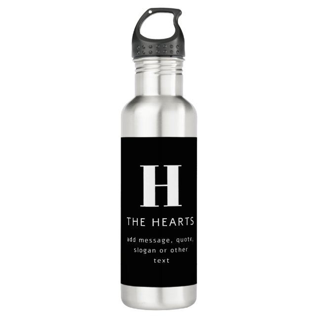 Bearbeiten moderner Name und Meldung für Monogramm Edelstahlflasche (Vorderseite)