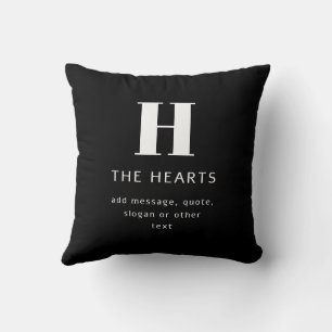 Bearbeiten moderner Name und Meldung für Monogramm Kissen