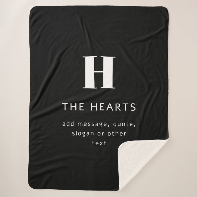 Bearbeiten moderner Name und Meldung für Monogramm Sherpadecke (Vorderseite)