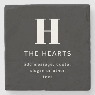 Bearbeiten moderner Name und Meldung für Monogramm Steinuntersetzer