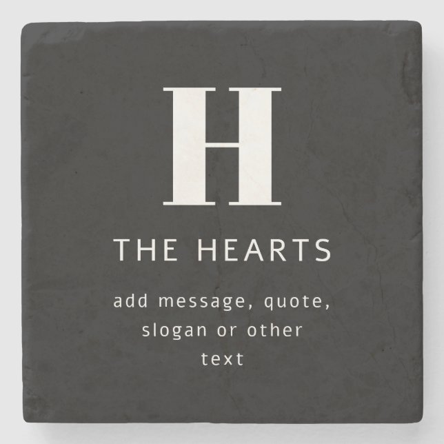 Bearbeiten moderner Name und Meldung für Monogramm Steinuntersetzer (Vorderseite)