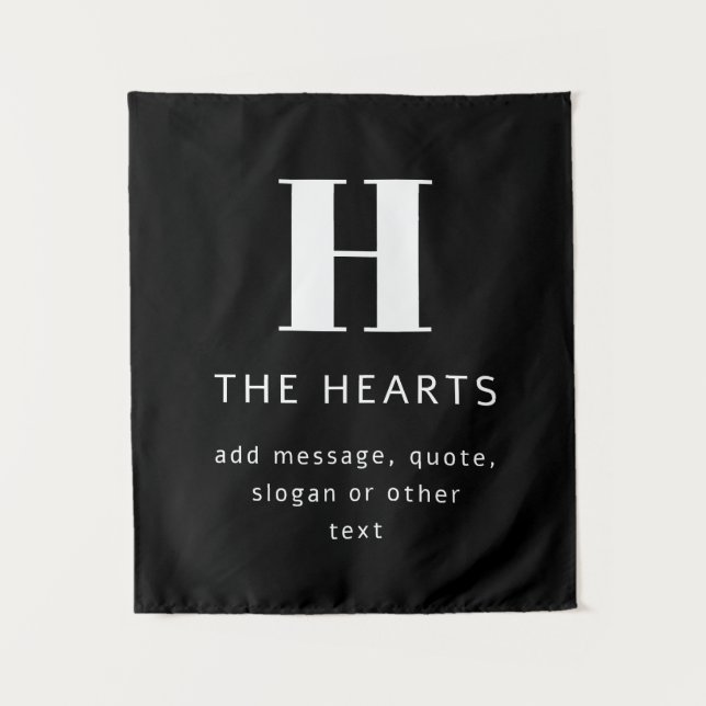 Bearbeiten moderner Name und Meldung für Monogramm Wandteppich (Vorderseite)