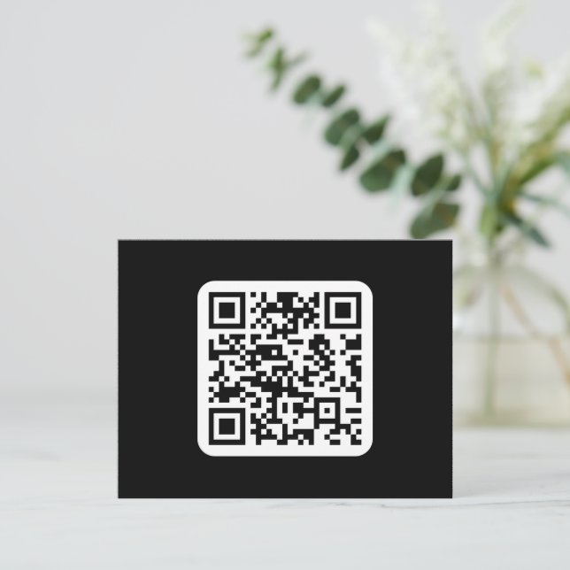 Bearbeiten moderner QR-Code | Schwarz-weiß oder fa Dankeskarte (Stehend Vorderseite)