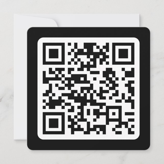 Bearbeiten moderner QR-Code | Schwarz-weiß oder fa Mitteilungskarte (Vorderseite)