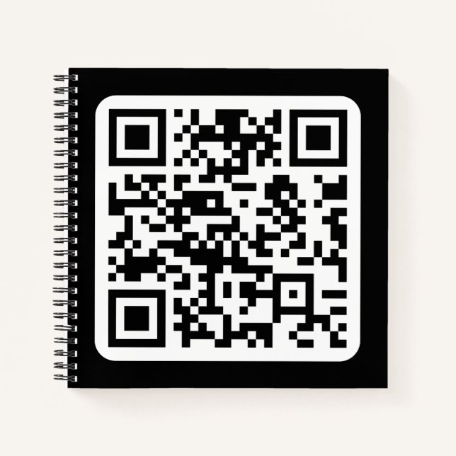 Bearbeiten moderner QR-Code | Schwarz-weiß oder fa Notizbuch (Vorderseite)