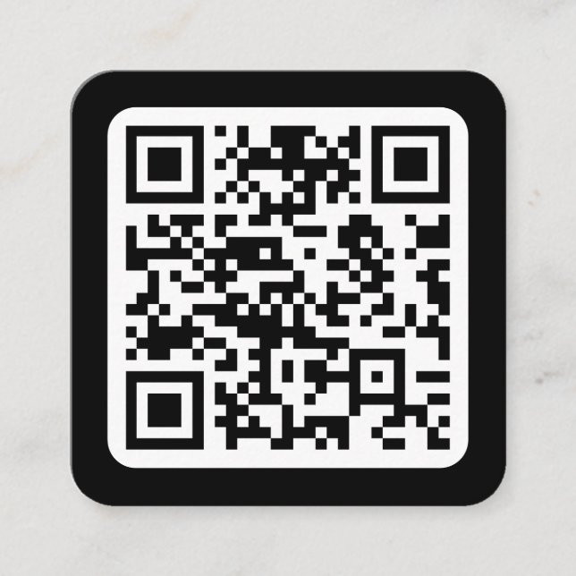 Bearbeiten moderner QR-Code | Schwarz-weiß oder fa Quadratische Visitenkarte (Vorderseite)