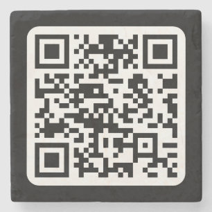 Bearbeiten moderner QR-Code Schwarz-weiß oder fa Steinuntersetzer