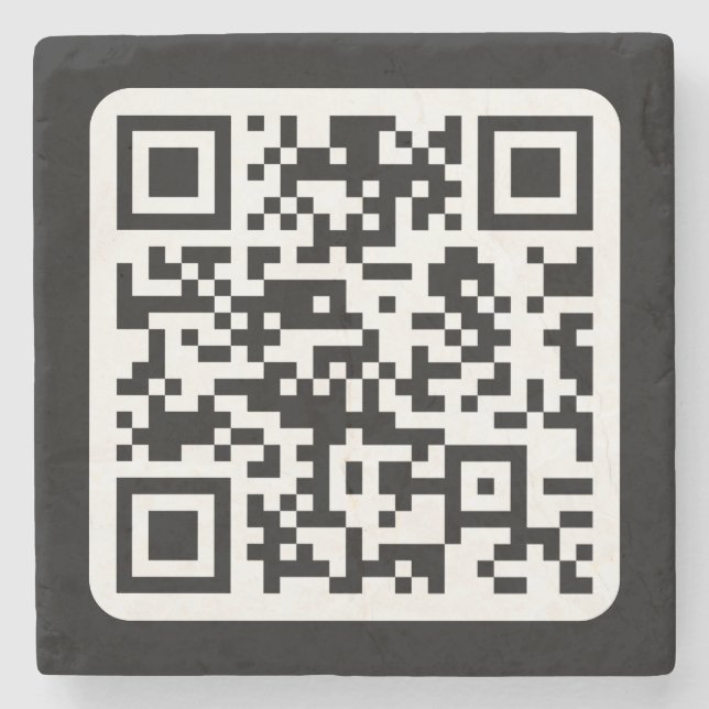Bearbeiten moderner QR-Code | Schwarz-weiß oder fa Steinuntersetzer (Vorderseite)