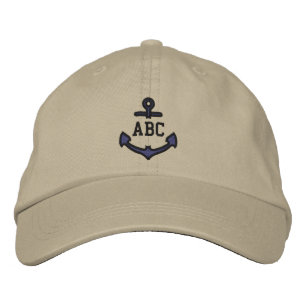 Bearbeiten Sie Ihr nautisches Monogramm-Anker 123  Bestickte Baseballkappe