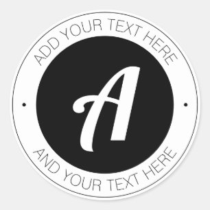 Bearbeiten Sie Monogramm oder fügen Sie Ihr eigene Runder Aufkleber