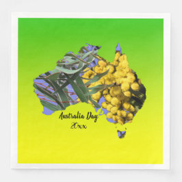 Bearbeiten Sie Text Australia Day Gum Leaf Wattle  Serviette