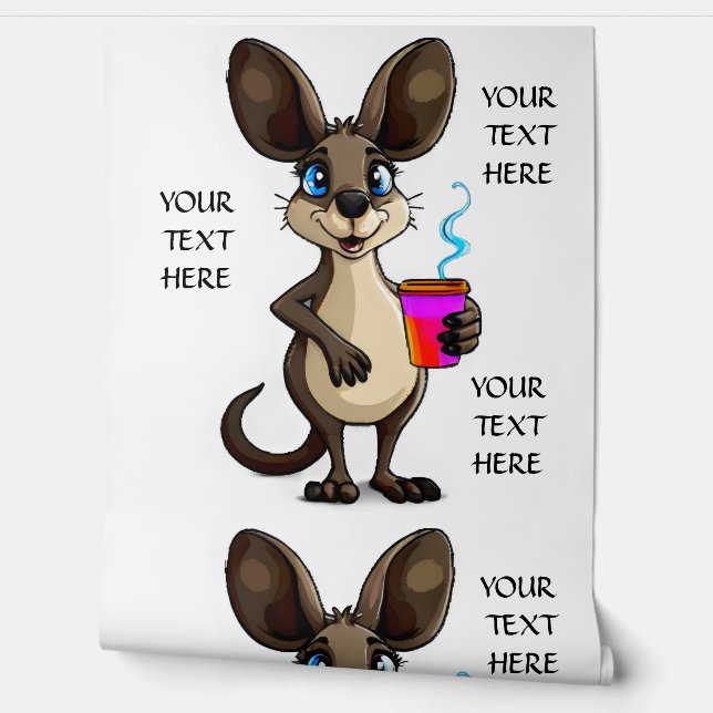 Bearbeiten Sie Text-Kangaroo-Kaffee-Dekoration ind Tapete (Abrollen)