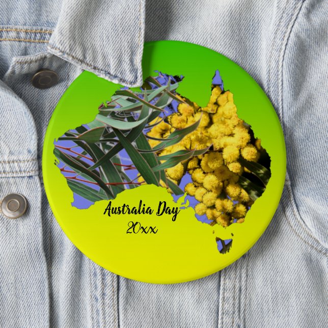 Bearbeiten Text Australia Day Gum Leaf Wattle Abze Button (Beispiel)