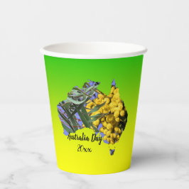 Bearbeiten Text Australia Day Gum Leaf Wattle Pappbecher
