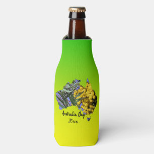 Bearbeiten Text Australia Day Gum Leaf Wattle Stub Flaschenkühler