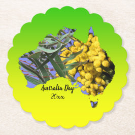 Bearbeiten Text Australia Day Gum Leaf Wattle Untersetzer
