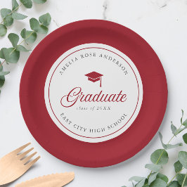 Bearbeiten von Color Mortarboard Script Graduate Pappteller