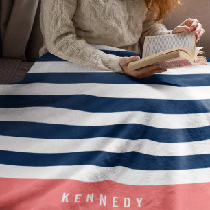 Bearbeiten von Farben mit weißen Streifen Name hin Fleecedecke