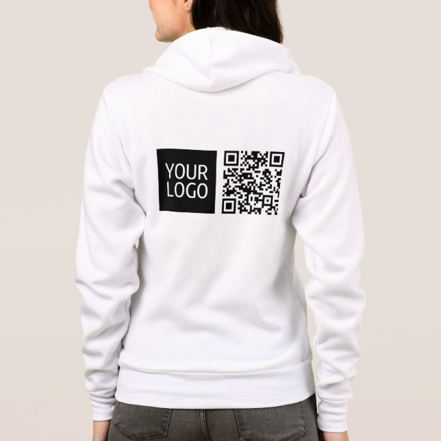 Bearbeiten von QR-Code und Ihr Firmenlogo oder -Im Hoodie (Rückseite)