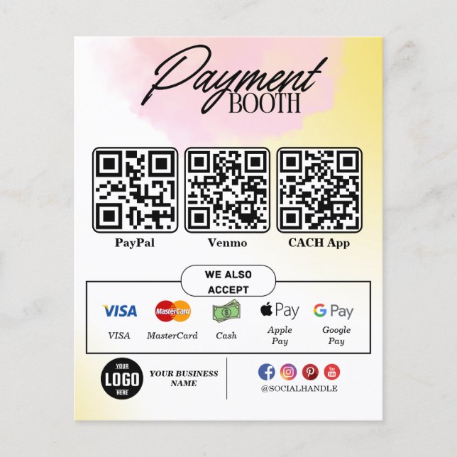 Bearbeiten von Scans zum Pay-Sign - QR-Code-Vorlag Flyer (Vorne)