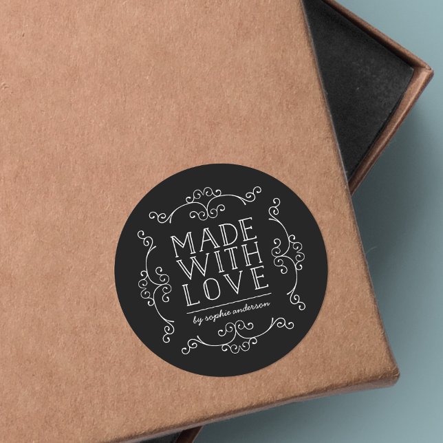 Bearbeiten von Schnörkeln mit Liebe Runder Aufkleber (Von Creator hochgeladen)