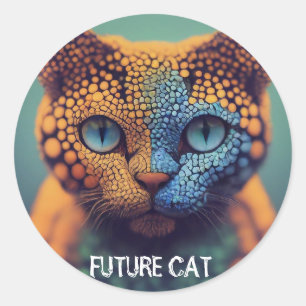 Bearbeiten von Text-Future-Cat-Namen Runder Aufkleber