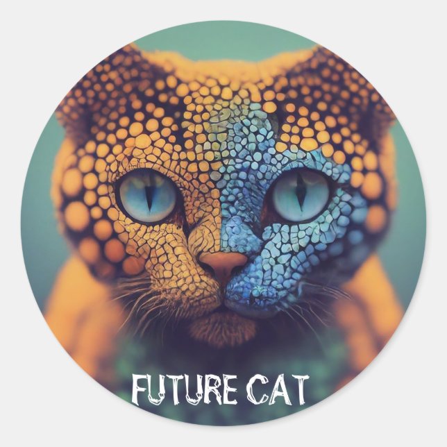 Bearbeiten von Text-Future-Cat-Namen Runder Aufkleber (Vorderseite)