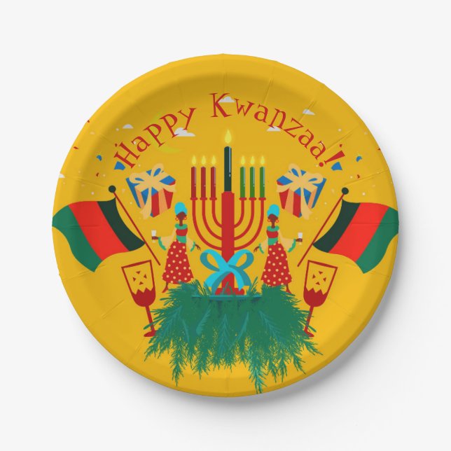 Bearbeiten von Text im Kwanzaa-Party 7" Pappteller (Vorderseite)