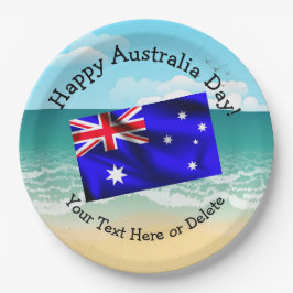 Bearbeiten von Text zum Australientag 9" Pappteller