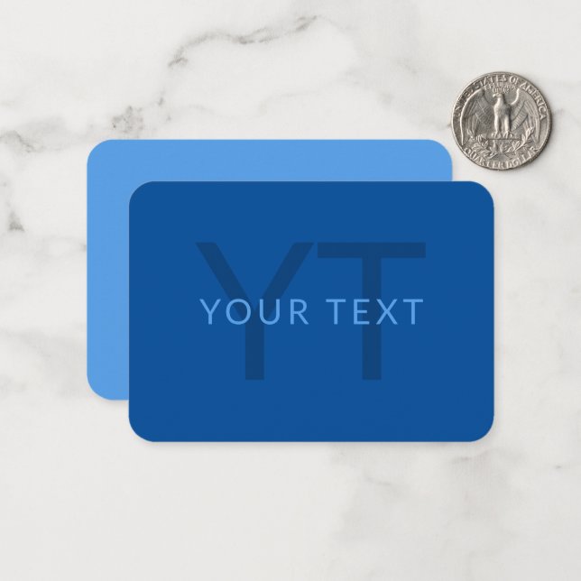 Bearbeiten von Textvorlage für Mit Monogramm Namen Mitteilungskarte (Vorderseite/Rückseite Beispiel)
