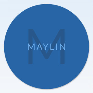 Bearbeiten von Textvorlage für Mit Monogramm Namen Runder Aufkleber