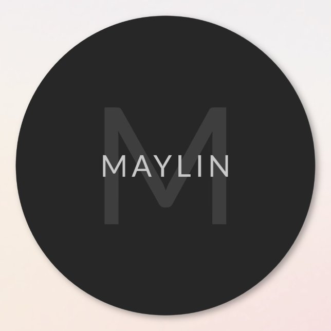 Bearbeiten von Textvorlage für Mit Monogramm Namen Runder Aufkleber (Von Creator hochgeladen)