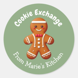Bearbeiten von Weihnachts-Cookie-Exchange-Party Runder Aufkleber