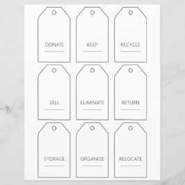 Bearbeiten von Zuhause Decluttering-Tag-Set