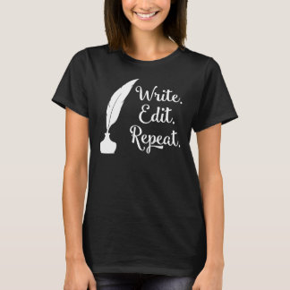 Bearbeiten Wiederholen von Quill Pen-Autor schreib T-Shirt