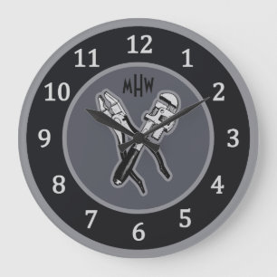 BEARBEITET kundenspezifische Monogramm-Wanduhren Große Wanduhr