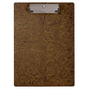 Bearbeitetes Leder Browns Cowboy (Imitat) Klemmbrett