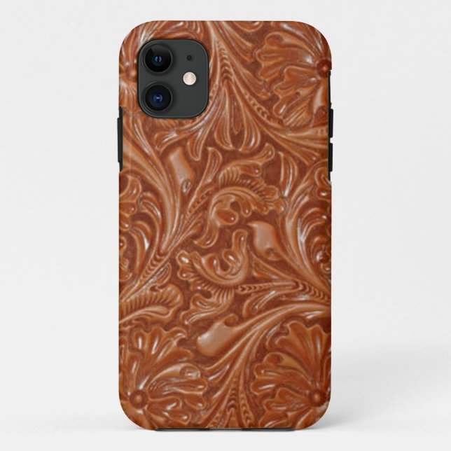 bearbeitetes Leder des Cowboy-Western-Landes Case-Mate iPhone Hülle (Rückseite)