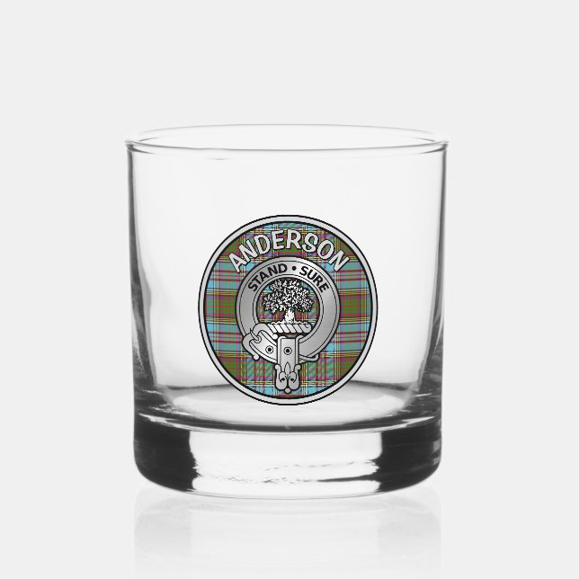 [BEARBEITUNG] Clan Anderson Wappen & Tartan Whiskyglas (Vorderseite)
