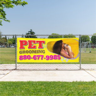 Bearbeitungsfähiges Banner für Pet Grooming Servic
